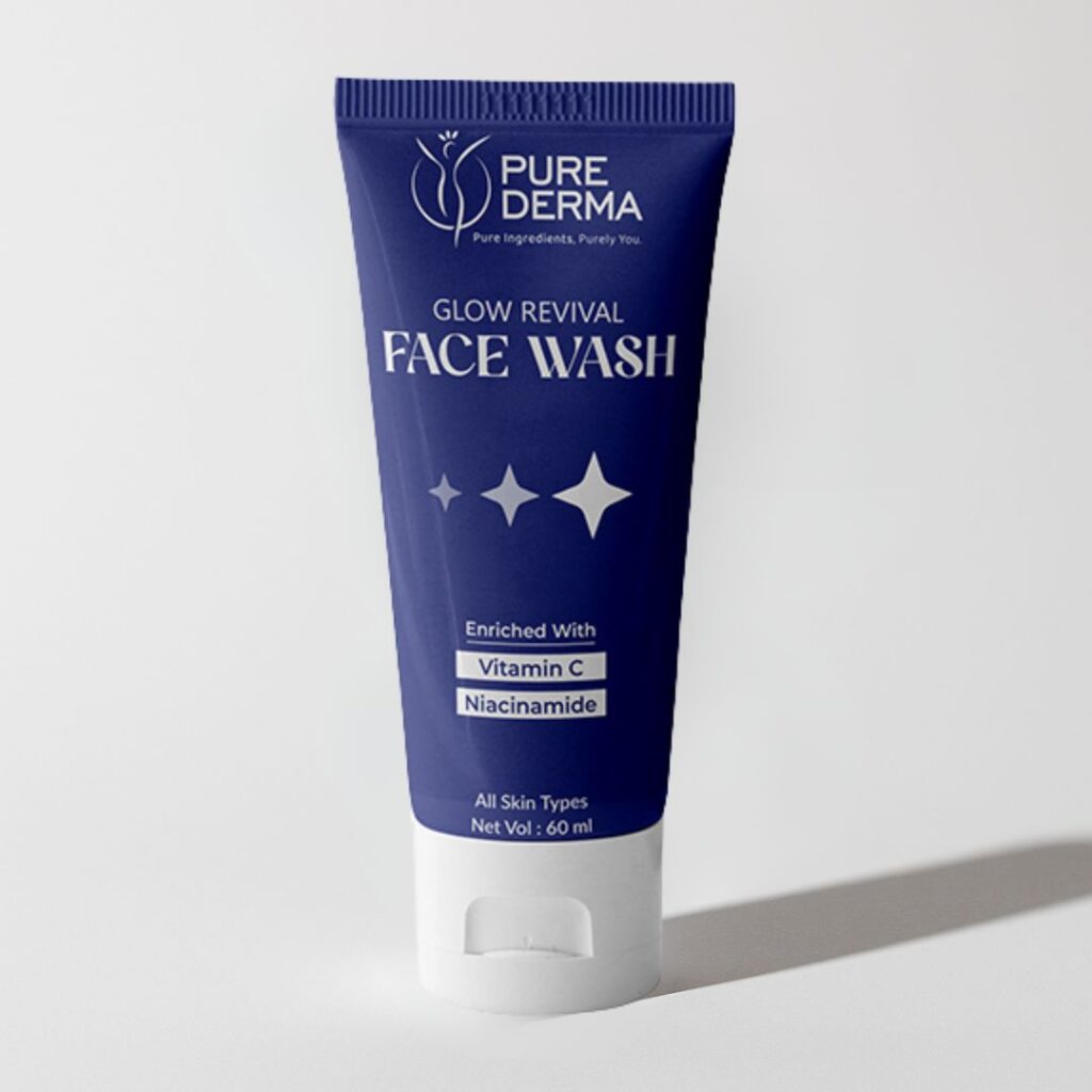 Glow Revival Face Wash | With Niacinamide, Vitamin C, Licorice & Hyaluronic Acid | Tightens Pores, Brightens Uneven Skin Tone & Dark Spots | Gently Exfoliates, Hydrates & Revives Dull Skin | Suitable for All Skin Types | 60ml